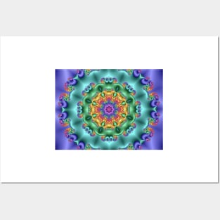 Pastel Flower Kaleidoscope Posters and Art